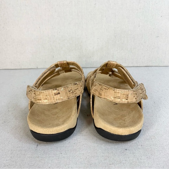 Vionic - Amber Adjustable Strap Cork/Leather Neutral Beachy Sandal - Size 7 - Picture 5 of 13